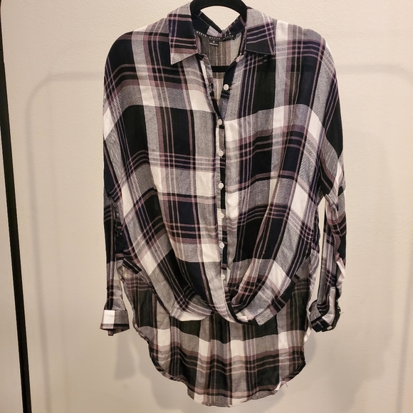 High low flannel shirt - Picture 1 of 8